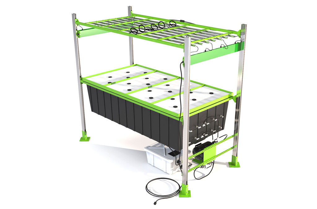 бяла зелена аеропонна система