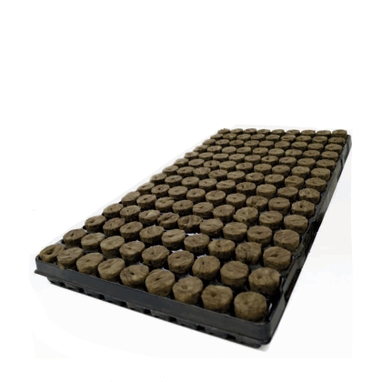 Tray with 126 nests and mineral wool blocks