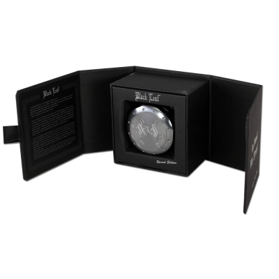 Black Leaf grinder 4-piece - deep engraved