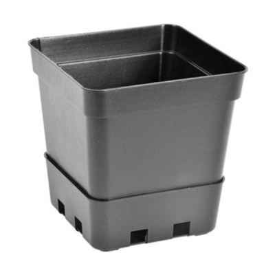 Квадратна черна саксия Pot on Pot 1L - 110x110x110mm