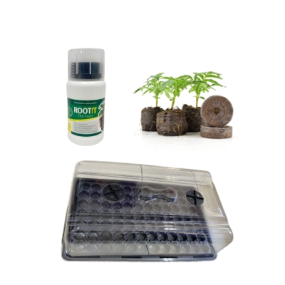 Set für Setzlinge - Propagator, Tablett 60 Nester, Pellets 60 Stück, Root-It-Ergänzung