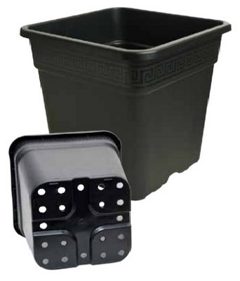 Квадратна черна саксия 18L - 31x31cm