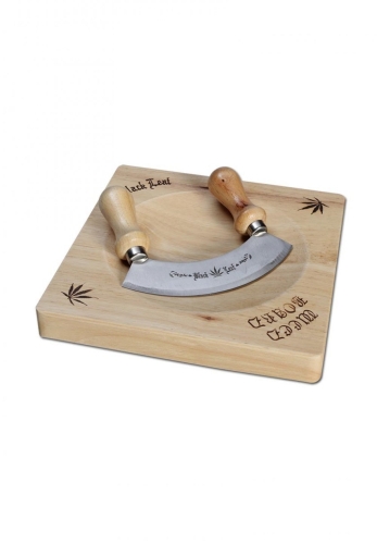 Заоблен Нож за нарязване + дъска от "Black Leaf"